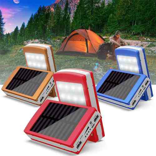 Batería Cargador Linterna Portatil Con Panel Solar