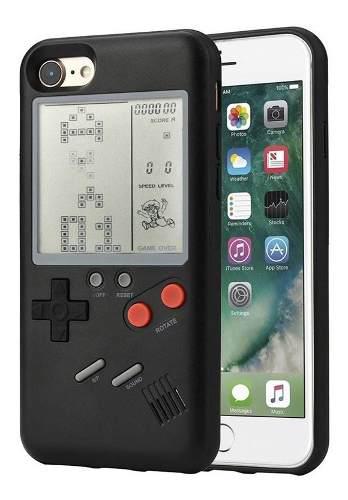 Case Retro Games iPhone 6s 7 8 Plus Xs Consola Juegos Tetris
