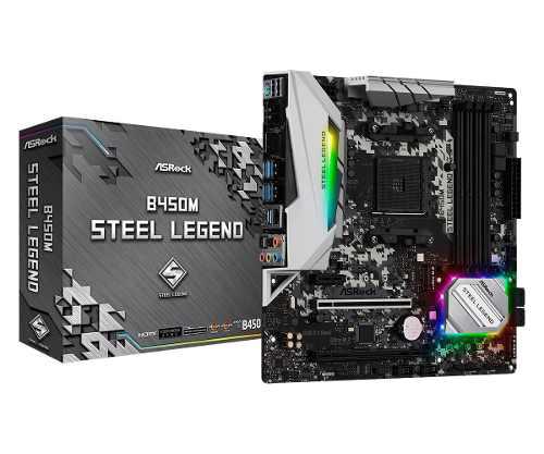 Mainboard Asrock B450m Steel Legend Am4, Led Rgb Imp Marca A