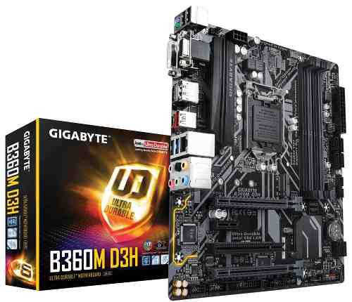 Motherboard Gigabyte B360 D3h, Rev 1.0, Lga1151, B360, Ddr4