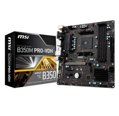 Motherboard Msi B350m Pro-vdh, Am4, B350, Ddr4, Sata 6.0