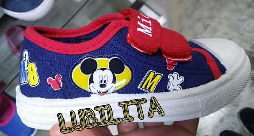 Zapatillas Disney Mickey De Lona Talla 26 A 29