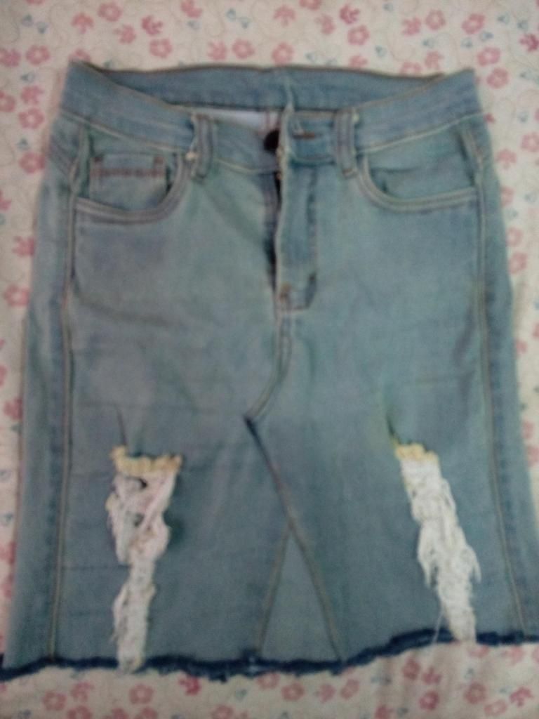 falda jean a la cintura