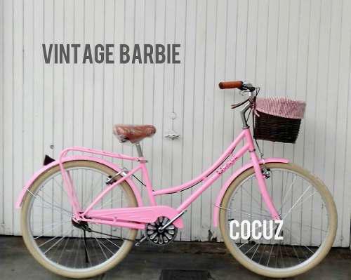 Bicicleta Vintage Rosada Genuina Diseño Holandés Mujer