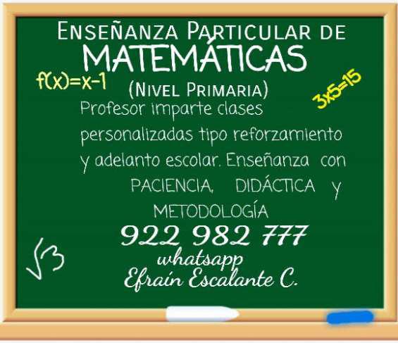 Clases particulares de matemáticas nivel primaria en Lima