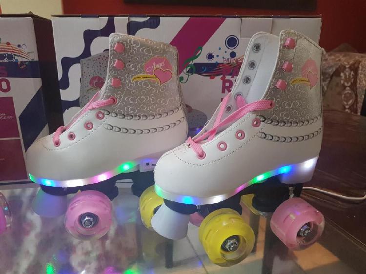 Patines Modelo Soy Luna, CON LUCES LED Y BLUETOOTH