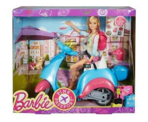 Barbie En Sccoter- Barbie En Moto Pasaporte Rosado.