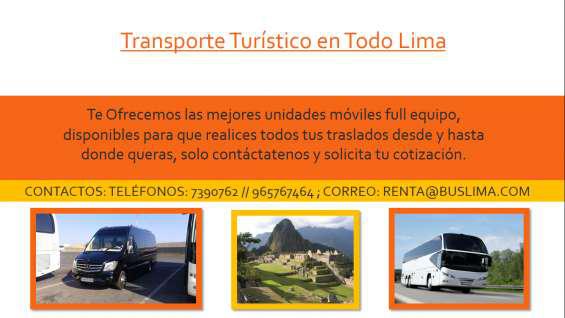 Transporte turístico en todo lima en Lima
