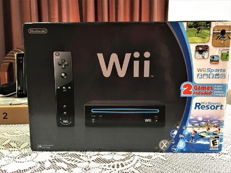 Nintendo Wii Black Edition Negro en Caja y accesorios TODO