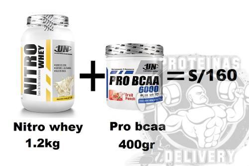 Nitro Whey 1.2kg + Pro Bcaa De 400gr A Solo 160