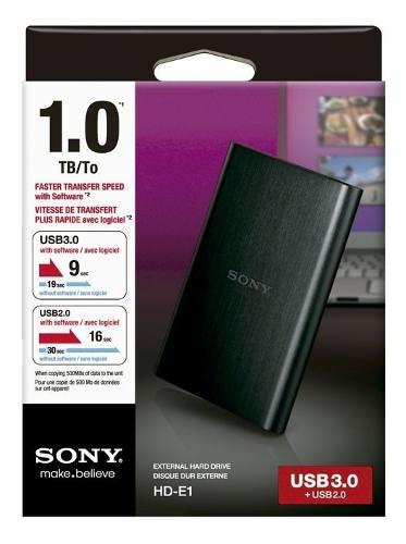 Disco Duro Externo Sony 3.0 1tb Negro Hde1 Original Mirafls.