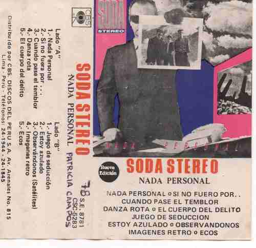 Soda Stereo Nada Personal Cassette Tape Mc Peru Oferta Wf