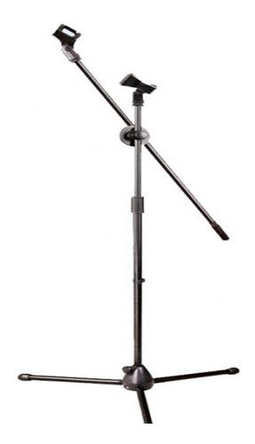 Parante De Microfono Stand Atril Pedestal Doble Micro Pesado