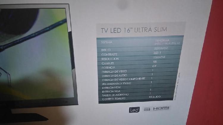 vendo tv master led hd ultraslim de 16.5 pulgas con su caja