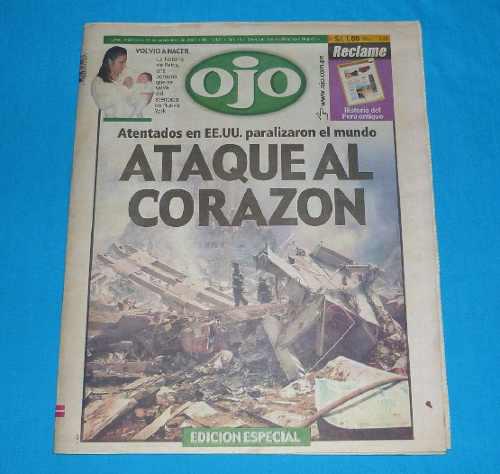 Diario Ojo Atentado Torres Gemelas 11 Sept 2001 Edición