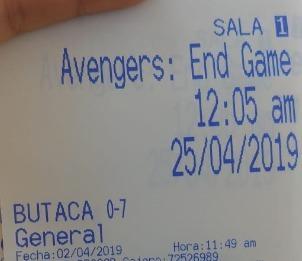Entradas Avengers Endgame Media Noche Cineplanet Pro