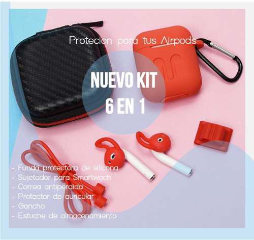 Funda Protectora - AirPods Case - Estuche Kit 6 En 1