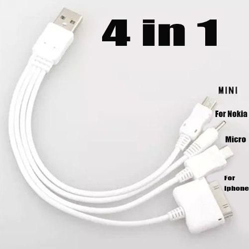 Cable Cargador 4 En 1 Para Samsung Nokia iPhone Motorola