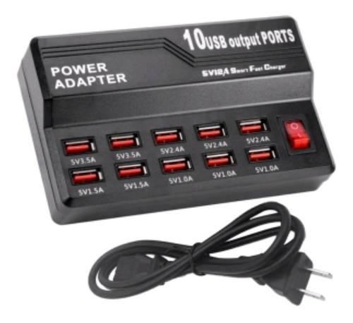 Cargador De Corriente Multiple Carga 10 Puertos Usb