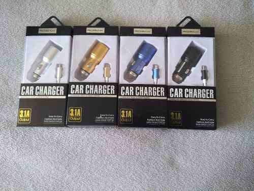 Cargador Dual De Celular Para Auto Romax(cable Incluído)