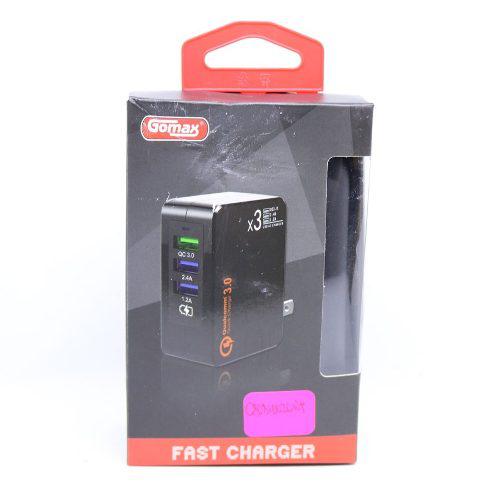 Gomax Cargador Usb X3 Para Pared Carga Rápida Quick Charge