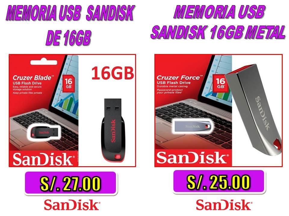 MEMORIA USB SANDISK DE 16GB