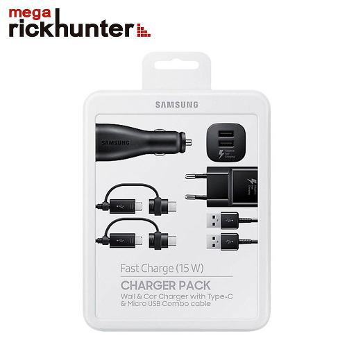 Pack Samsung Cargadores Auto + Pared + 2 Cables V8 + Tipo C