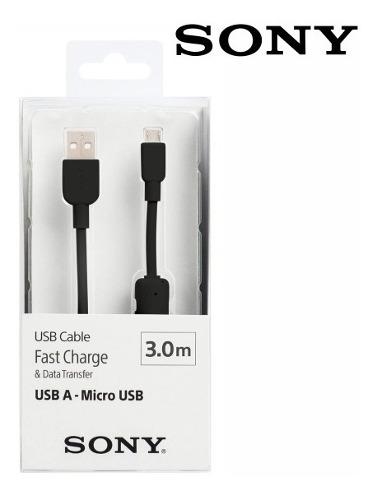 Sony Cable Cargador Micro Usb 3m Cp-ab300 Original Carga Rap