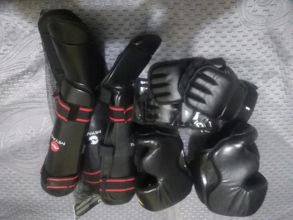 Kicboxin Canilleras Guantes Y Protector