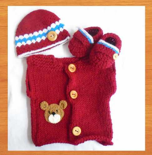 Bebe Crochet Conjunto Y Chenille 0-3 Mese Regalo Baby Shower