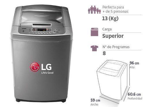 Lavadora Lg Carga Superior T1366ntp 13kg - Plateado Silver.