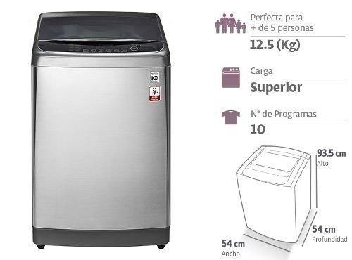 Lavadora Lg Carga Superior Ts1301hdps 13kg Plateado Silver.