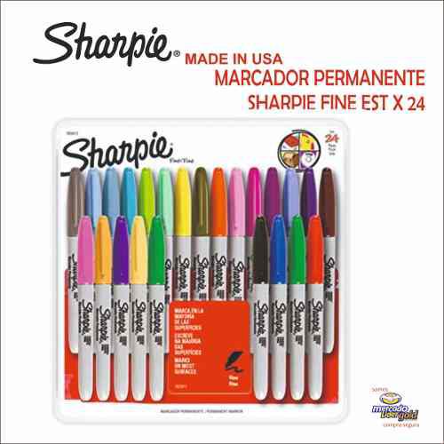 Marcador Permanente Sharpie Fine Clasico Est X 24 S/. 90.