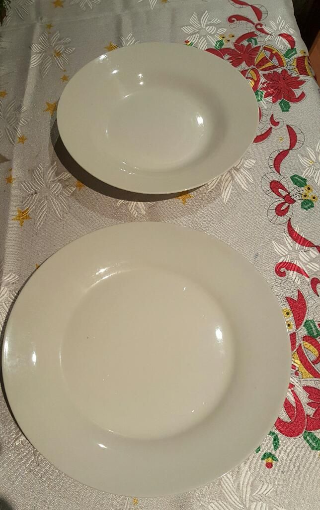 Platos Blancos Ceramica