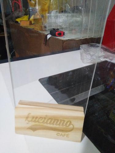 Porta Folletos, Menús En Acrílico Con Base De Madera