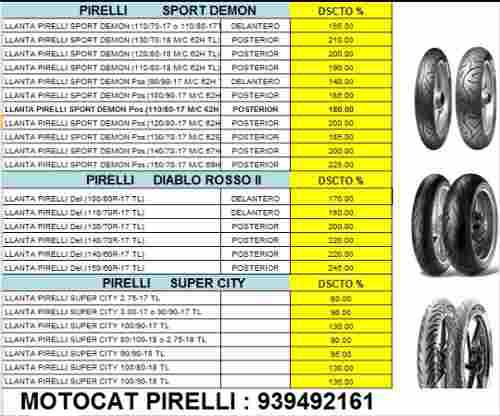 Llantas Para Moto Pirelli