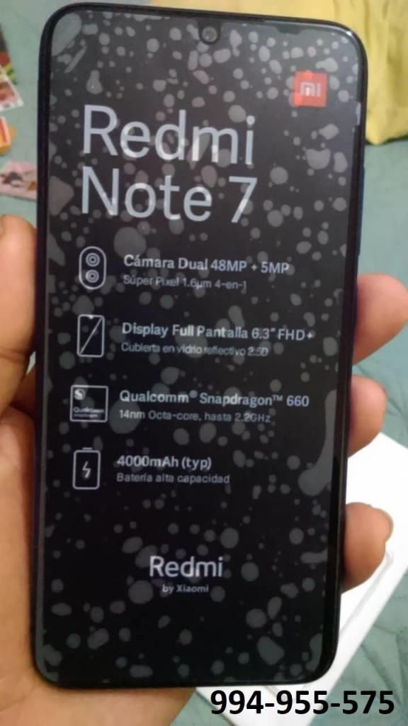 Xiaomi Redmi Note 7 3gb Ram Y 32gb De Memoria Azul