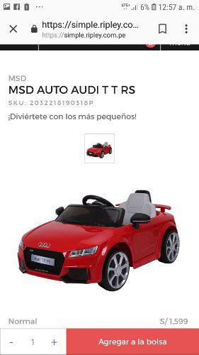 Carros A Bateria Audi A3 & T T Rojo Nuevo Sellados