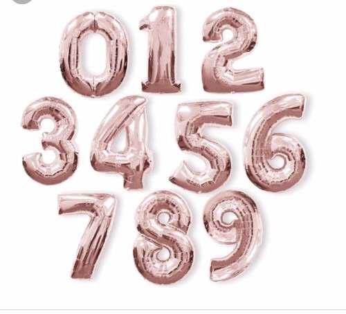 Globos Metalicos De Numeros De 72 Cm Rosa Gold