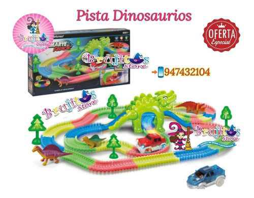 Pista Magic Track 4 Metros Pista + Puente + Dinosaurios