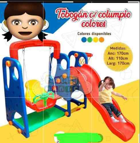 Resbaladera Tobogan Columpio Basquet 3 En 1 Niños A 790