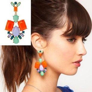 Aretes Largos 7cm Variedad Colores Para Vestido Blusa Nuevo