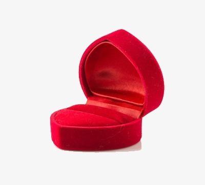Hermosa Caja De Corazón Para Anillos En Terciopelo