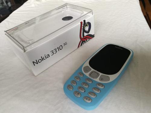 Carcasa Nokia 3310 3g Celeste Impecable + Caja Original
