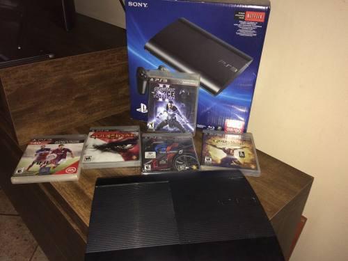 Ps3 Super Slim 500gb + 5 Juegos