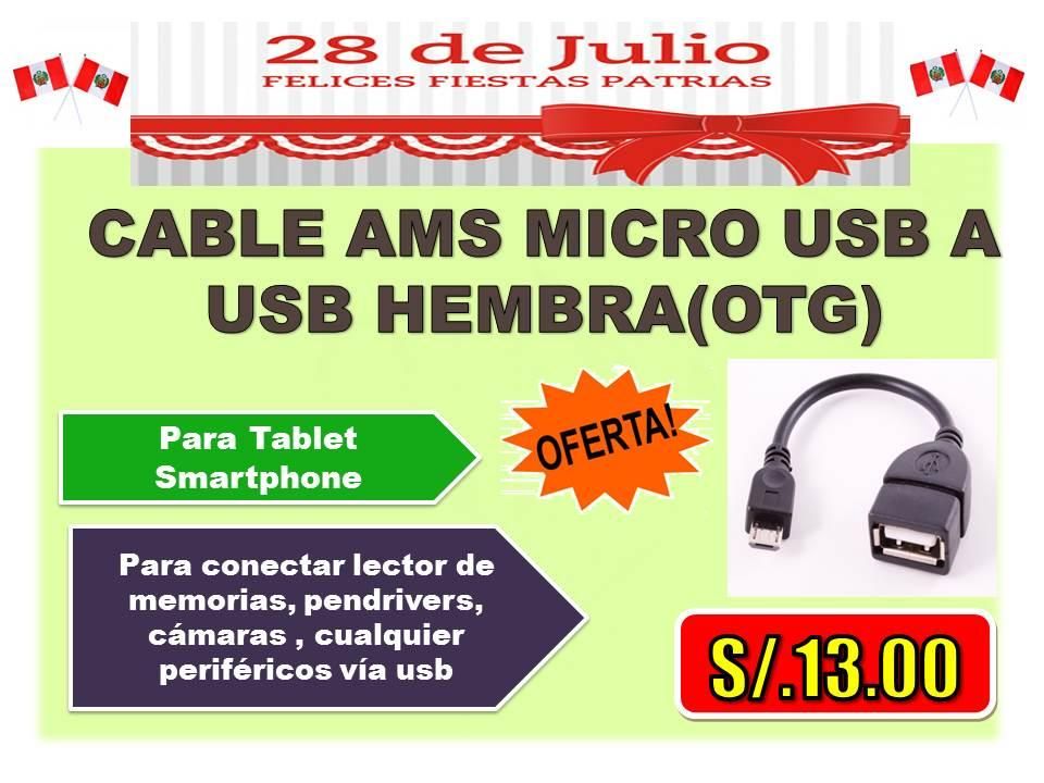 CABLE AMS MICRO USB A USB HEMBRA(OTG)