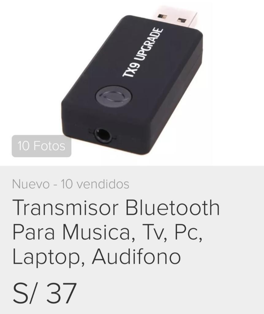Transmisor Bluetooth Par Audio Música Tv