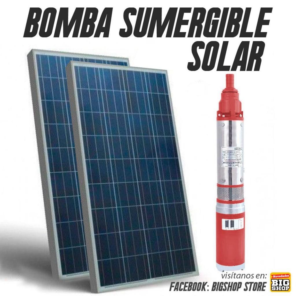Bomba Sumergible Solar 50m Altura Con Panel 500w