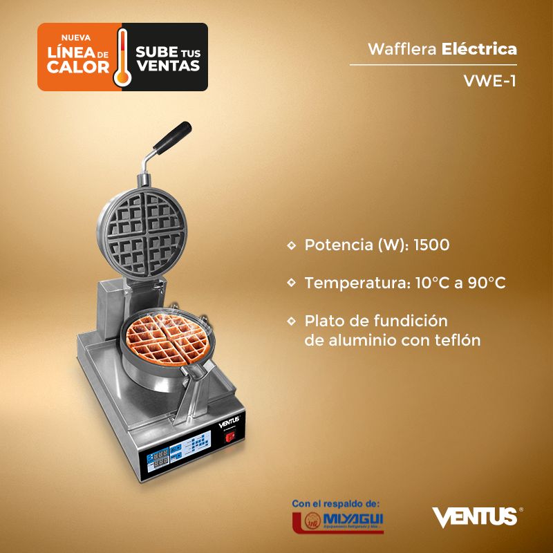 Wafflera electrica Ventus VWE-1 NUEVA Waffle
