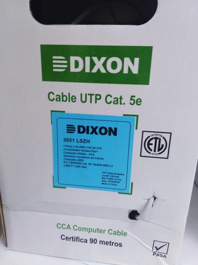 Cable Utp Cat5e  Dixon Lszh Caja De 305 Mts
